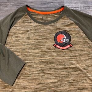 Nike Cleveland Browns NFL Green Women L Dri Fit USA Flag Salute To Service Shirt